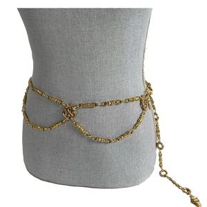 Goldtone Heavy Vintage The Limited Adjustable 41” Medallion Drop Chain Belt